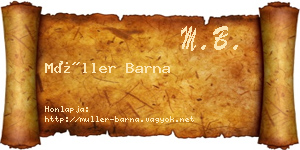 Müller Barna névjegykártya